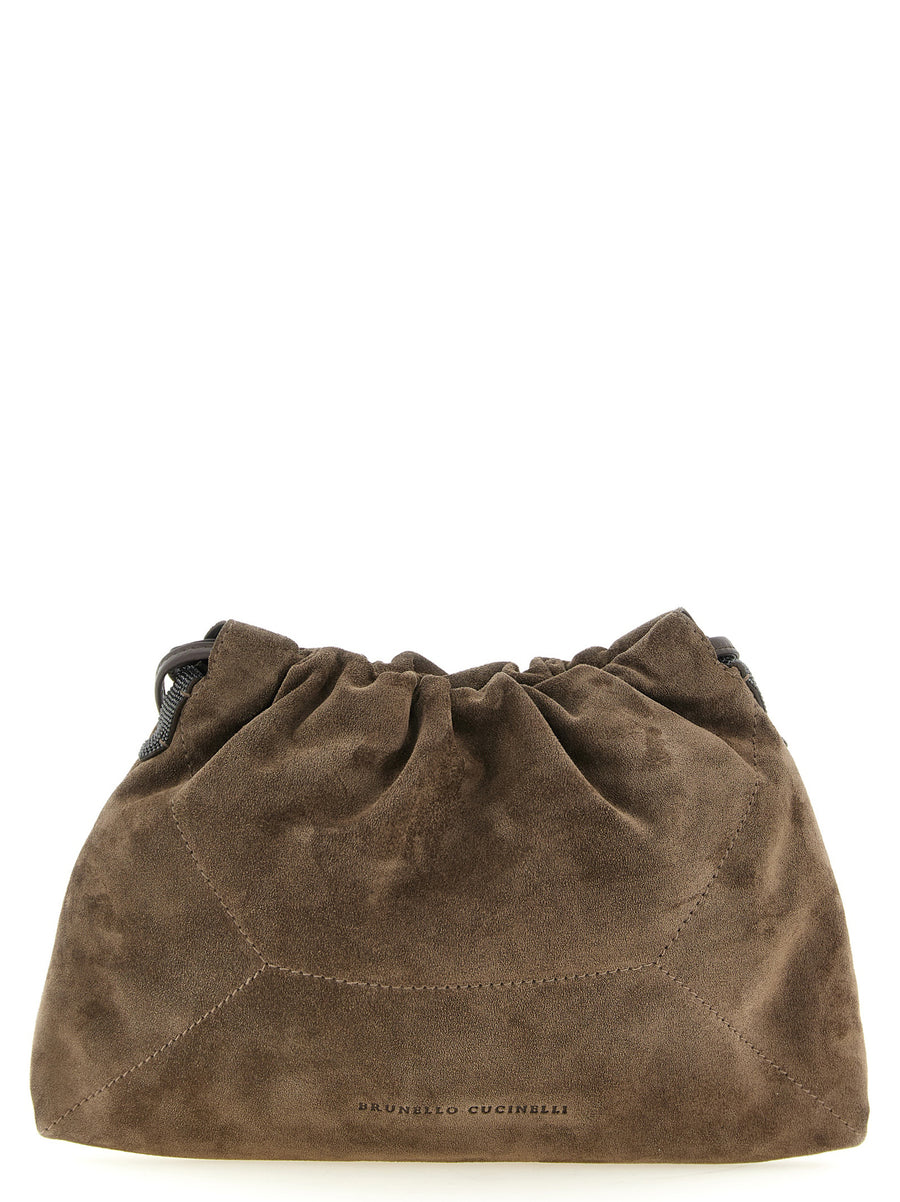 Brunello Cucinelli 100% calfskin leather clutch in brown