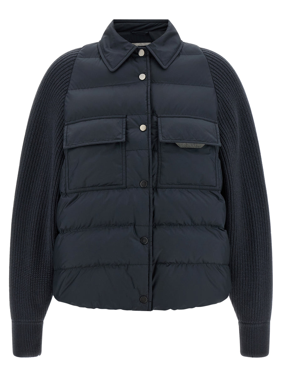 Brunello Cucinelli 100% polyester (shell); virgin wool jacket in blue