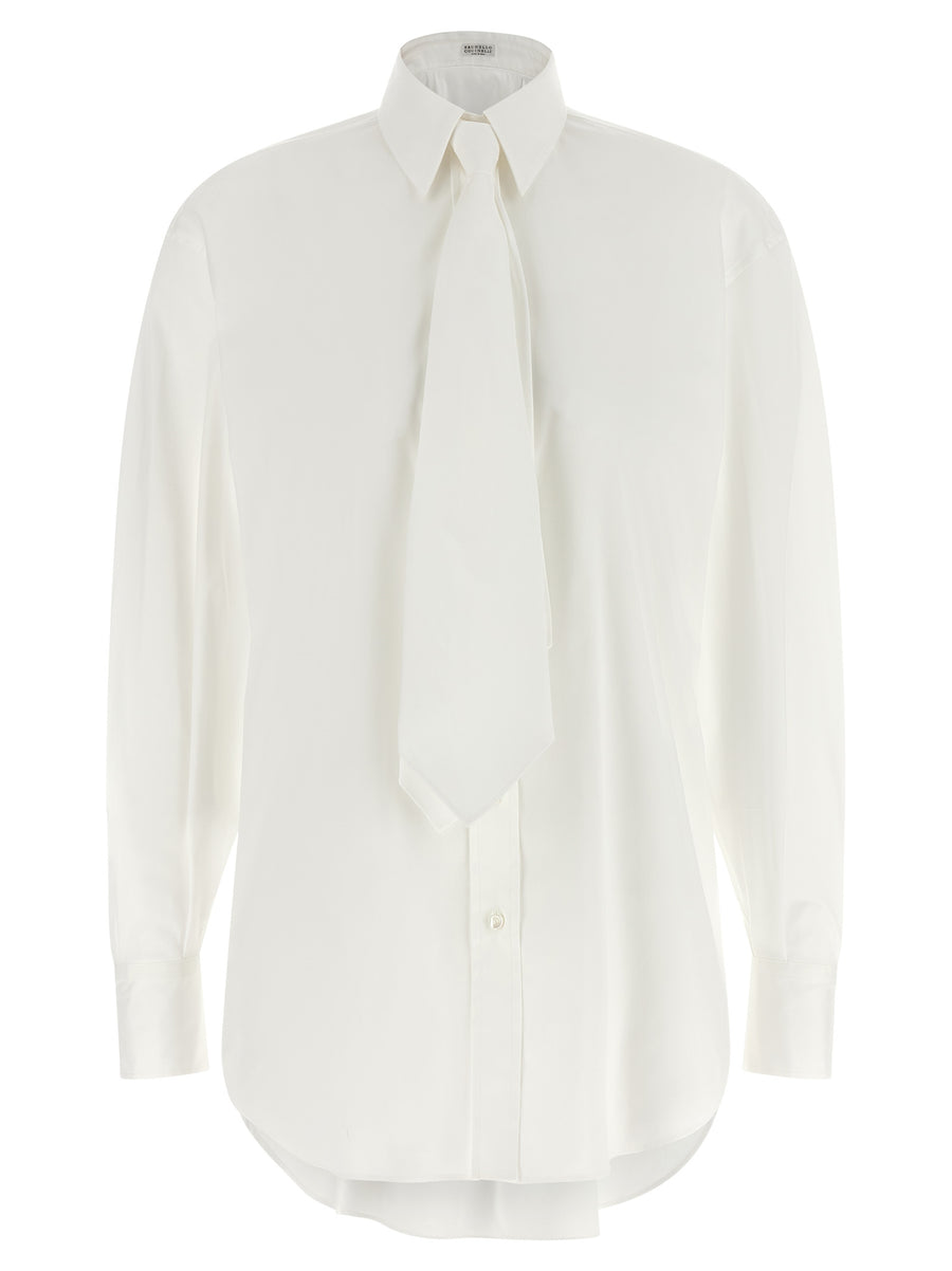 Brunello Cucinelli 72% cotton blouse in white