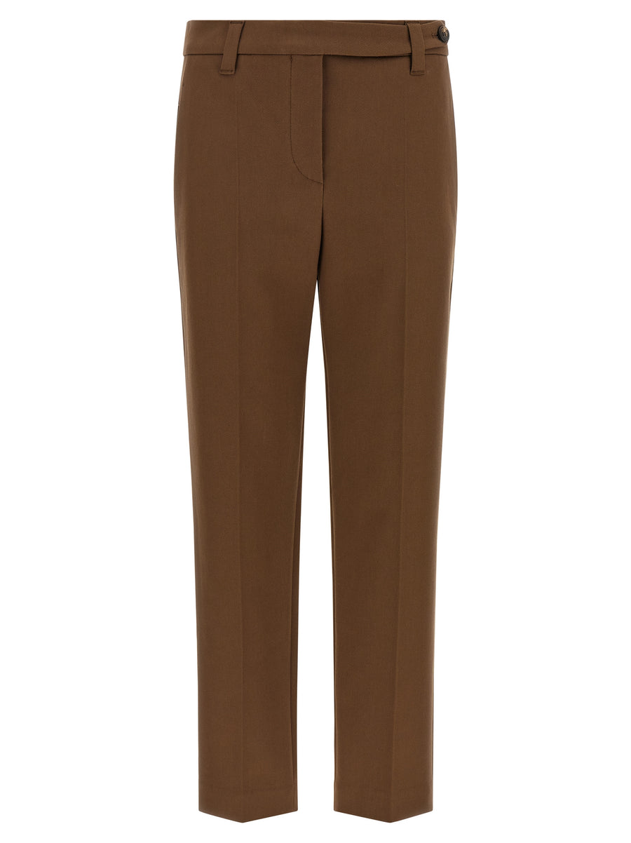 Brunello Cucinelli 97% cotton trousers in brown