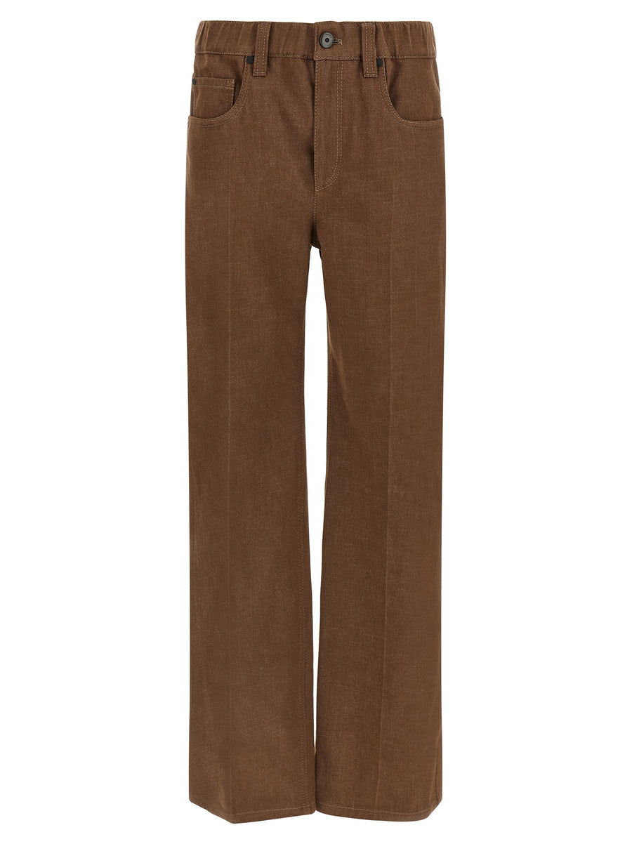 Brunello Cucinelli 100% cotton jeans in brown