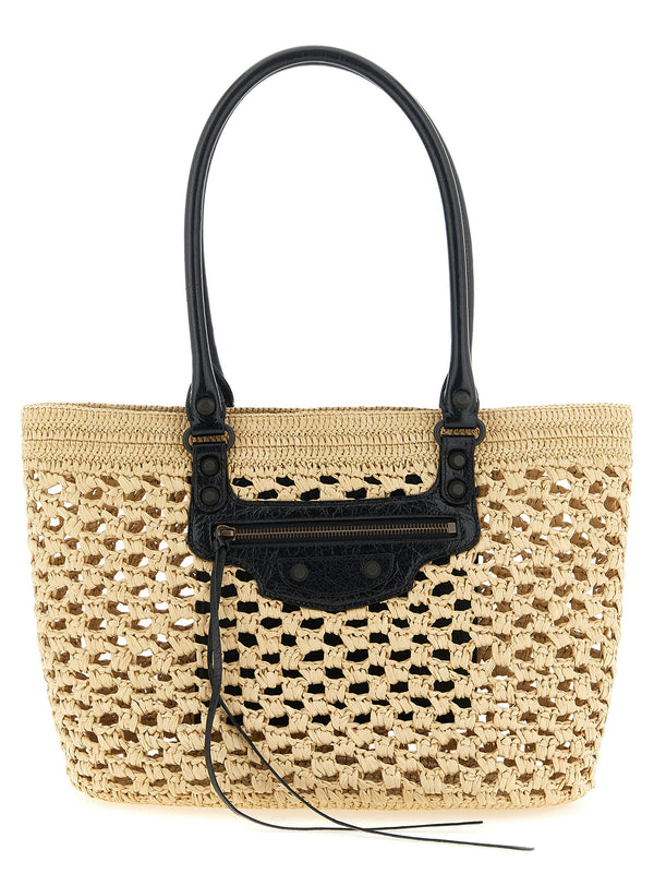 Balenciaga 80% Viscose shoulder bag in beige