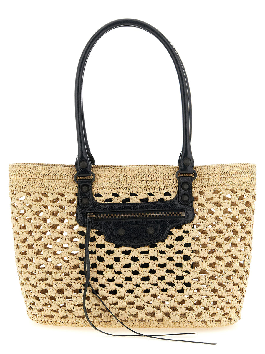 Balenciaga 80% Viscose shoulder bag in beige