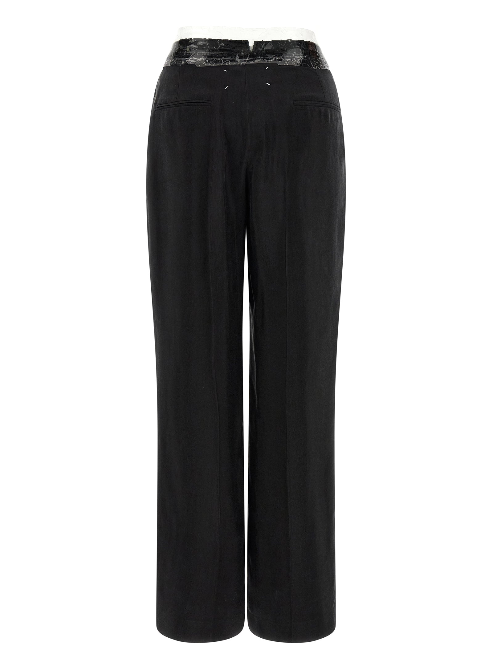 Maison Margiela 100% Cupro trousers in black — view 2