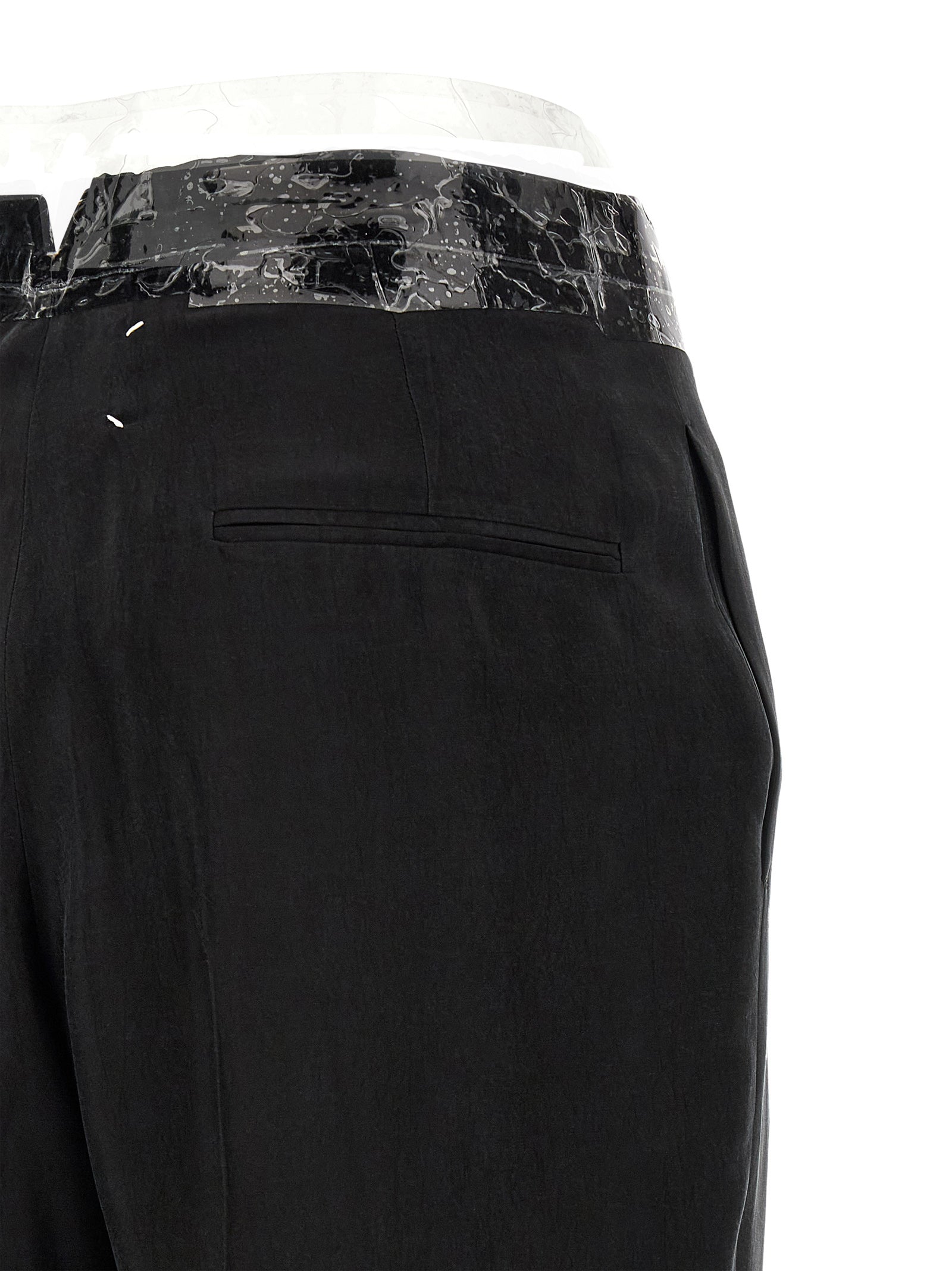 Maison Margiela 100% Cupro trousers in black — view 4