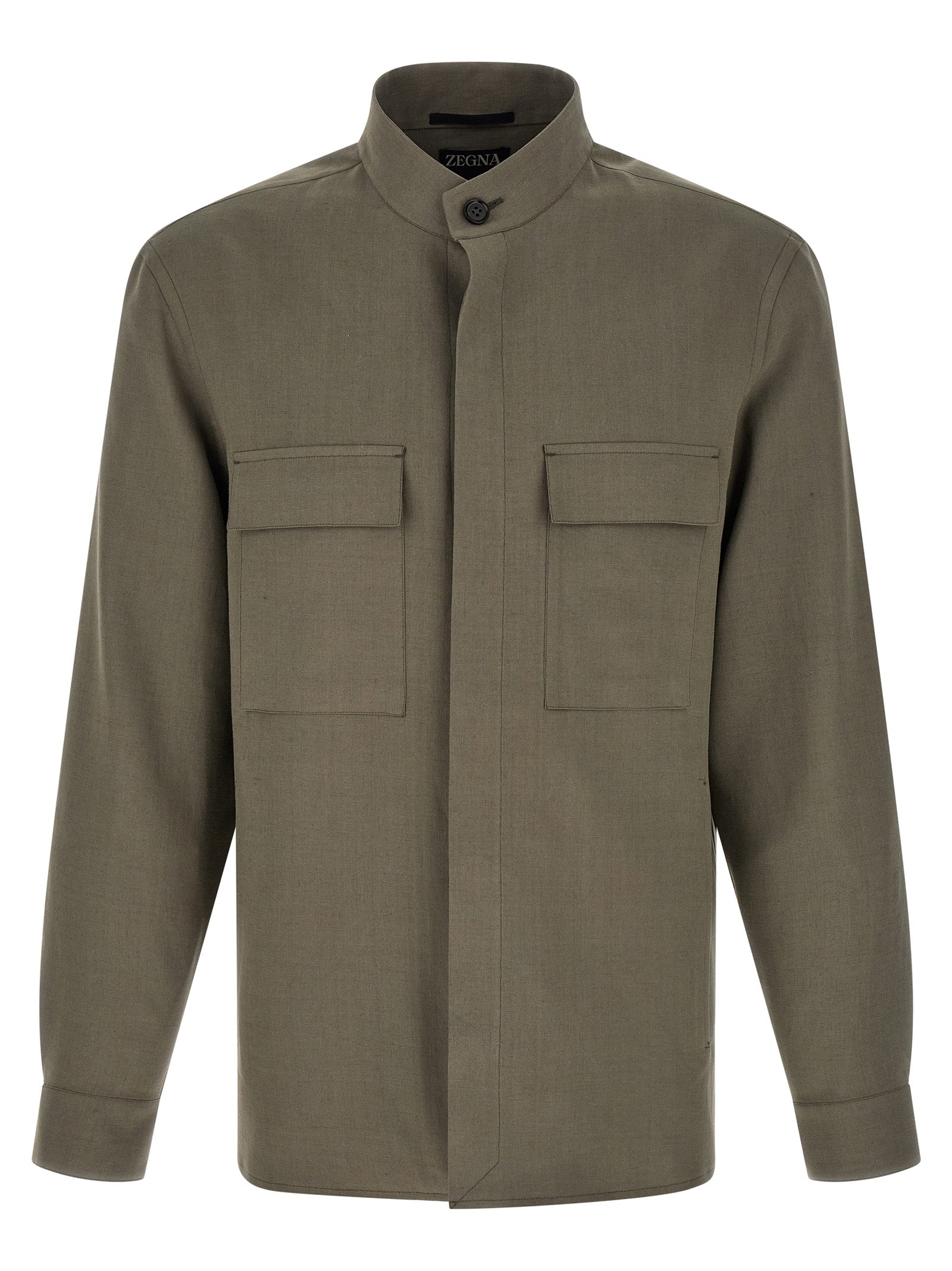 Zegna 100% Linen overshirt in gray
