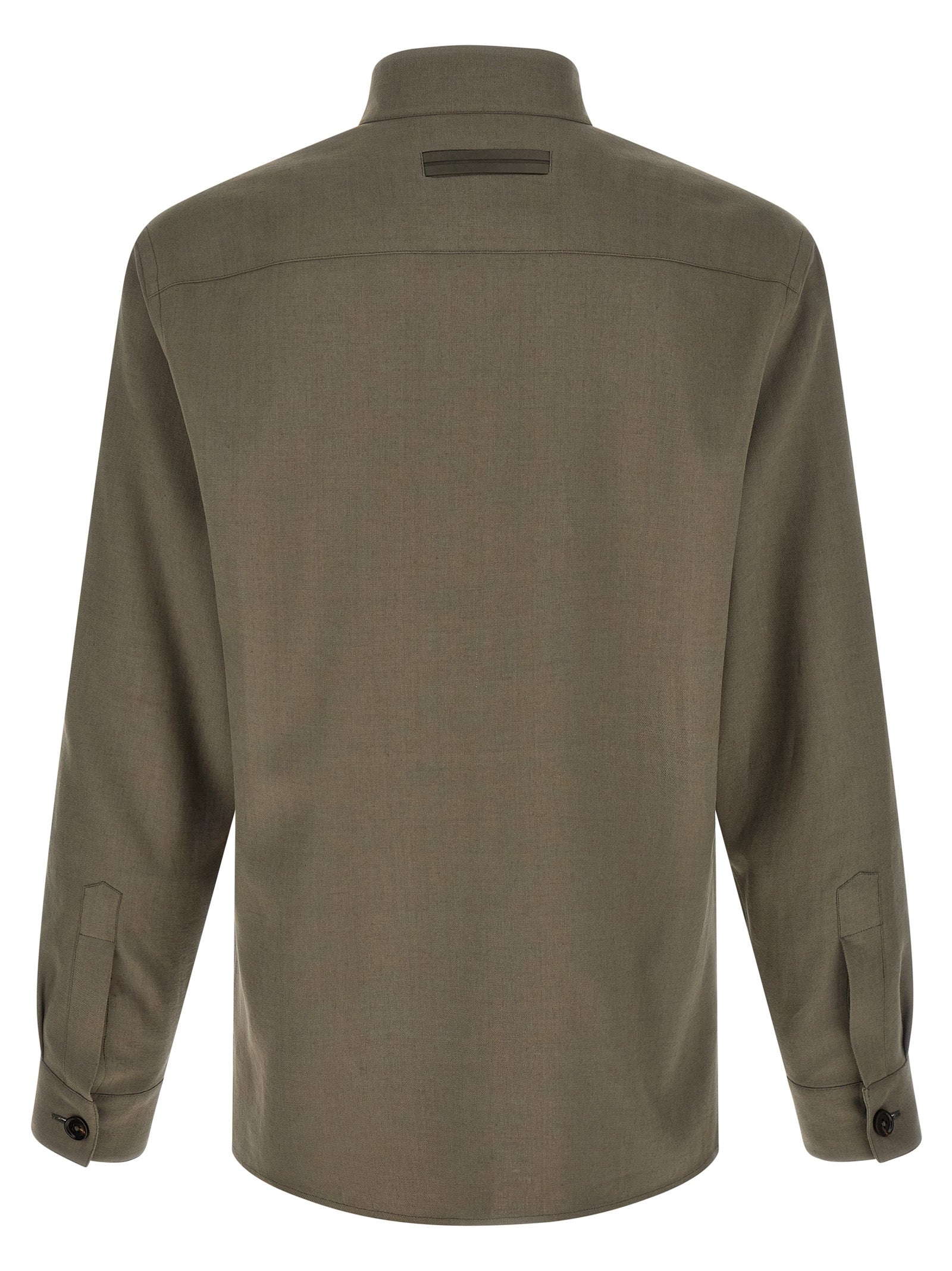 Zegna 100% Linen overshirt in gray — view 2