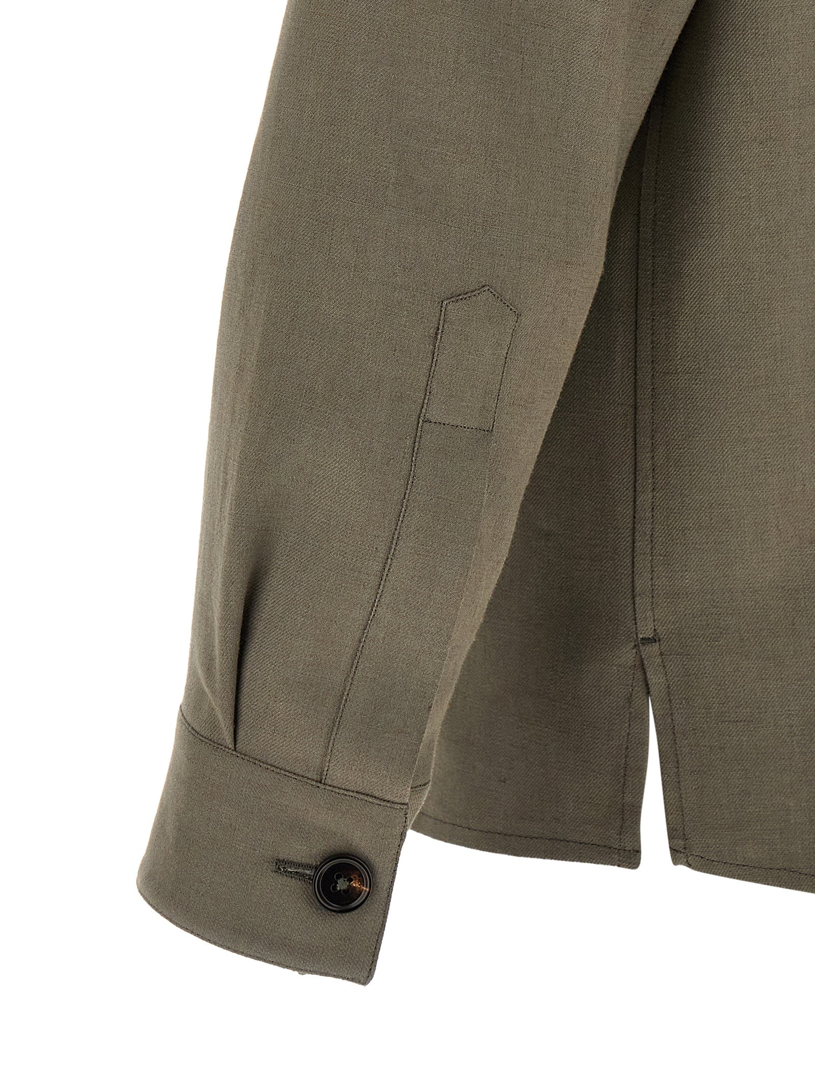 Zegna 100% Linen overshirt in gray — view 4