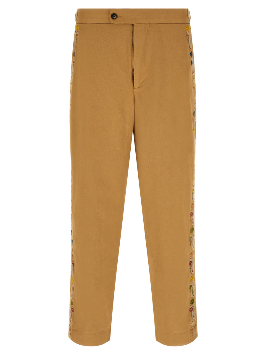 Bode 100% cotton trousers in beige