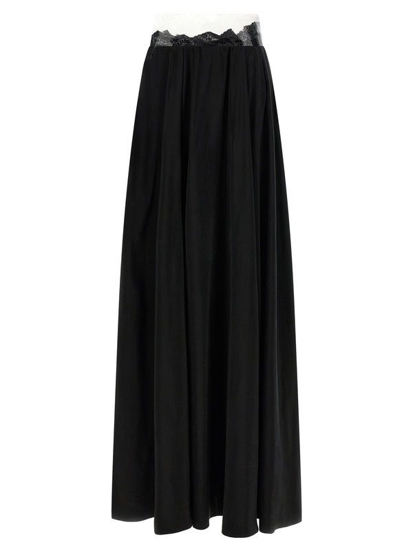 Maison Margiela 100% cupro skirt in black