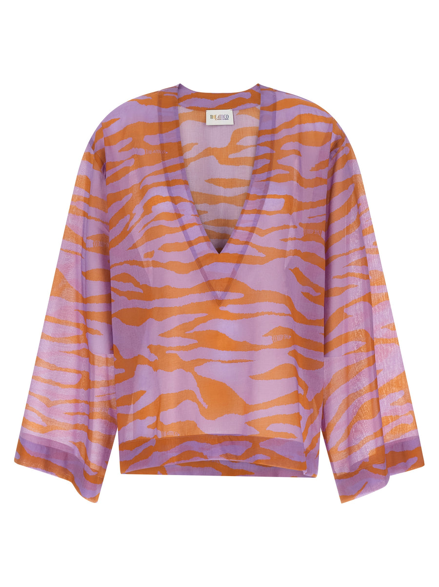 The Attico 100% cotton blouse in purple