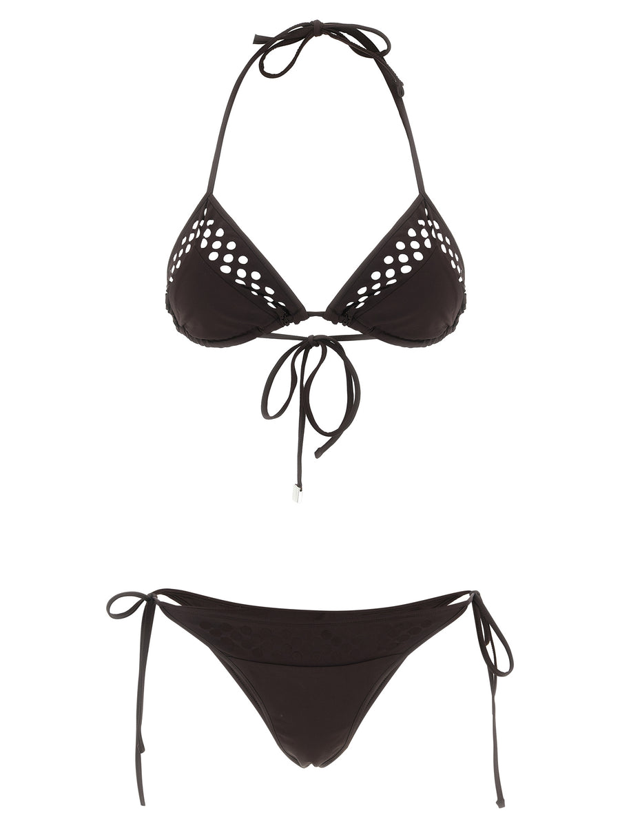 The Attico 82% Polyamide bikini in brown