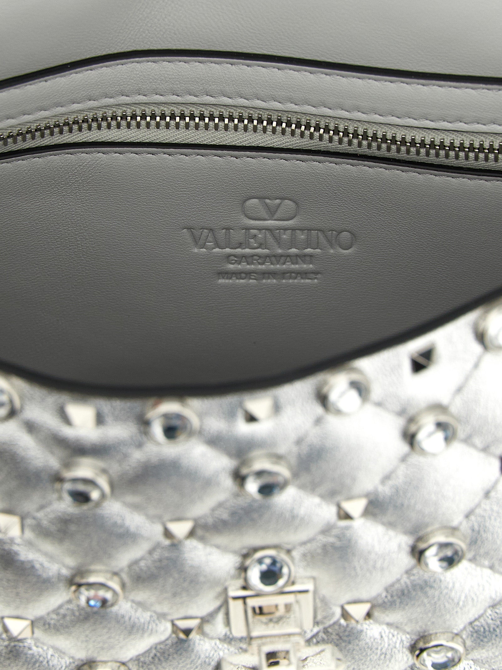 Silver Lamb Leather Shoulder Bag