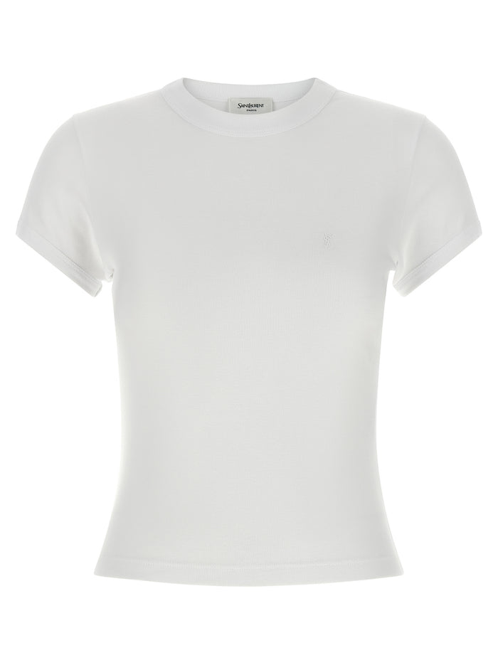 Saint Laurent 100% cotton t-shirt in white