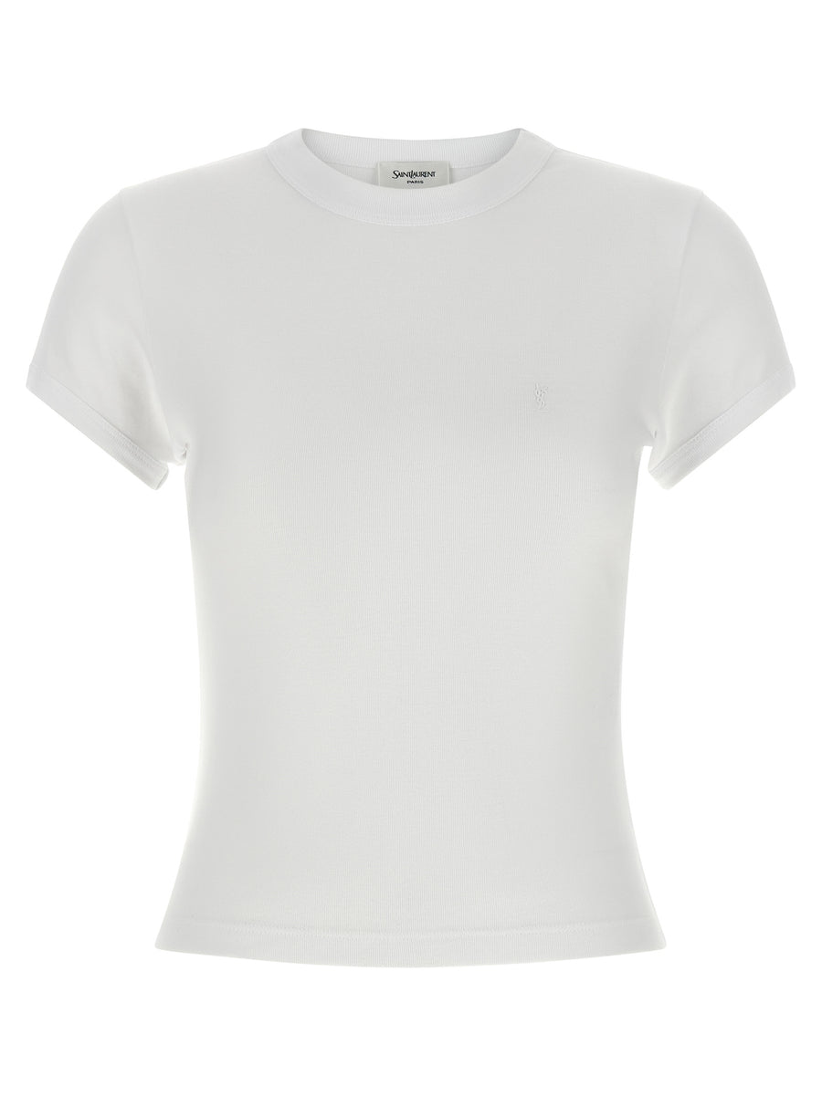 Saint Laurent 100% cotton t-shirt in white
