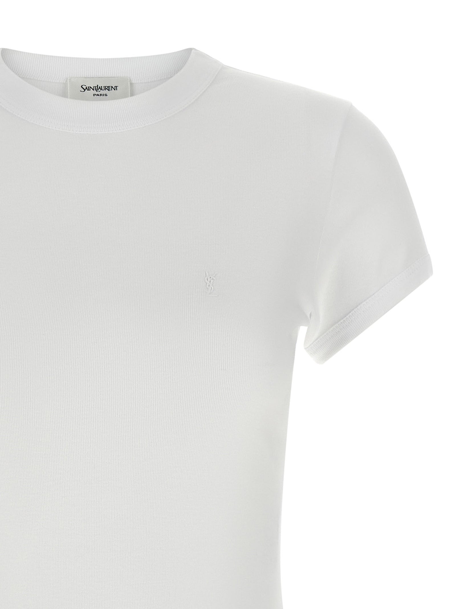 Saint Laurent 100% cotton t-shirt in white — view 3