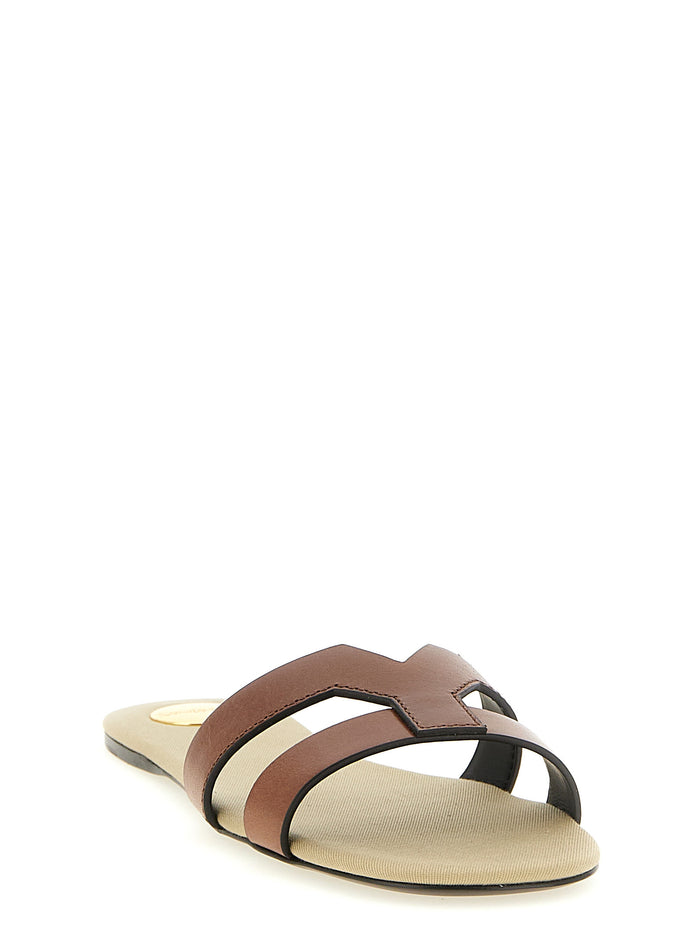 Saint Laurent 100% Calfskin Leather sandal in brown — view 2