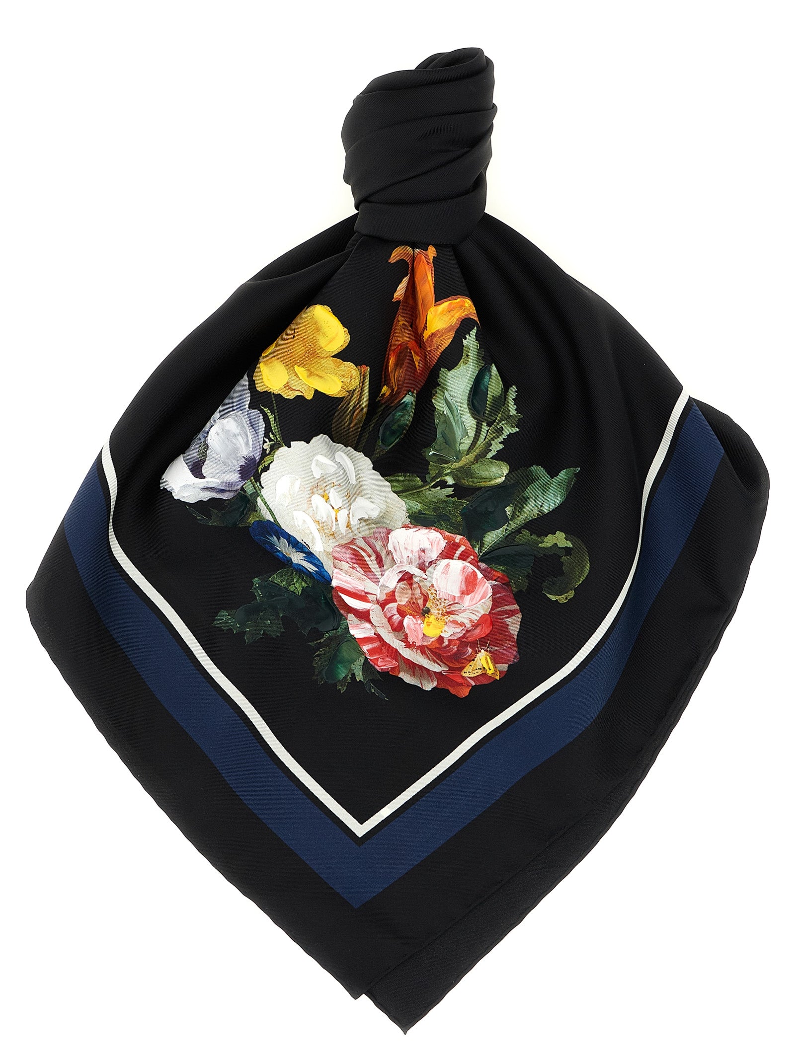 Maison Margiela 100% Silk scarf in black