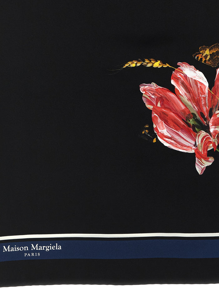 Maison Margiela 100% Silk scarf in black — view 2