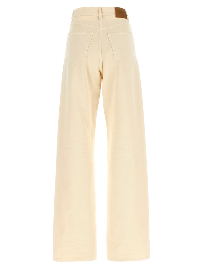 Saint Laurent 100% cotton jeans in beige — view 2