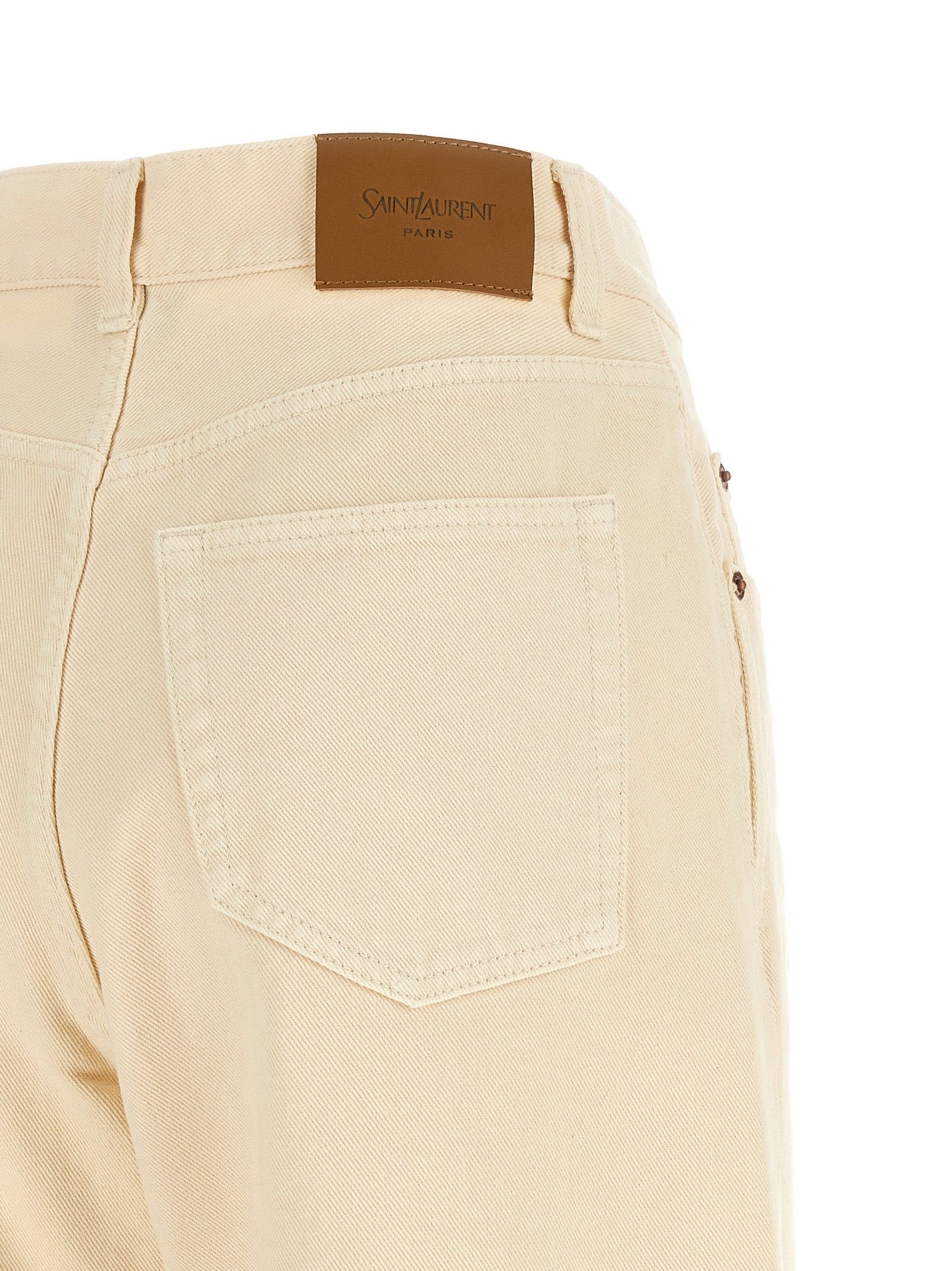 Saint Laurent 100% cotton jeans in beige — view 4