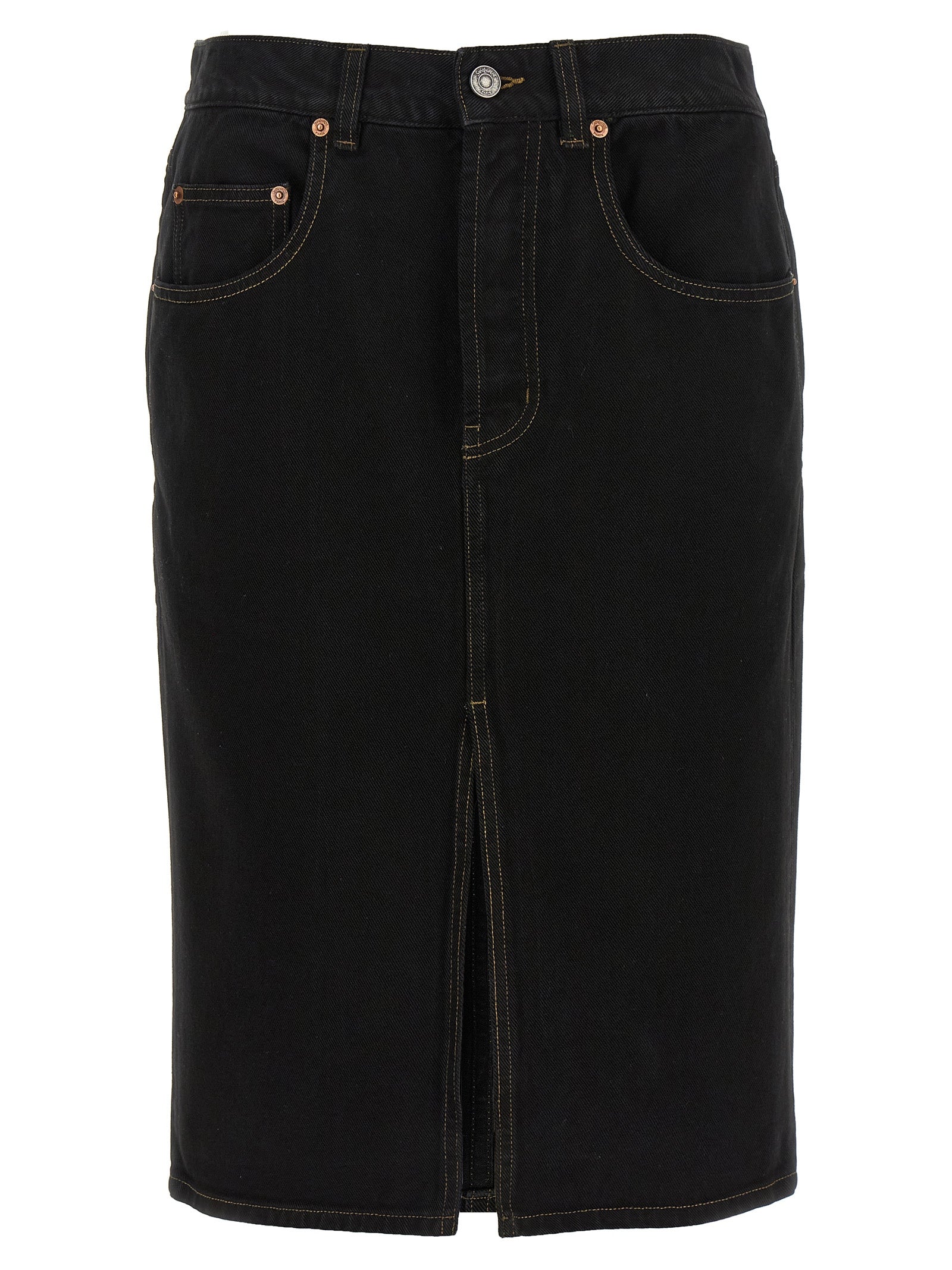 Saint Laurent 100% cotton skirt in black
