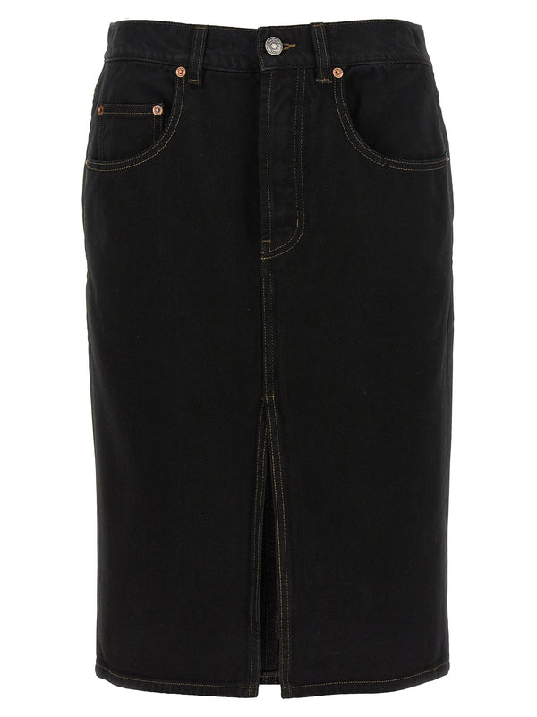 Saint Laurent 100% cotton skirt in black