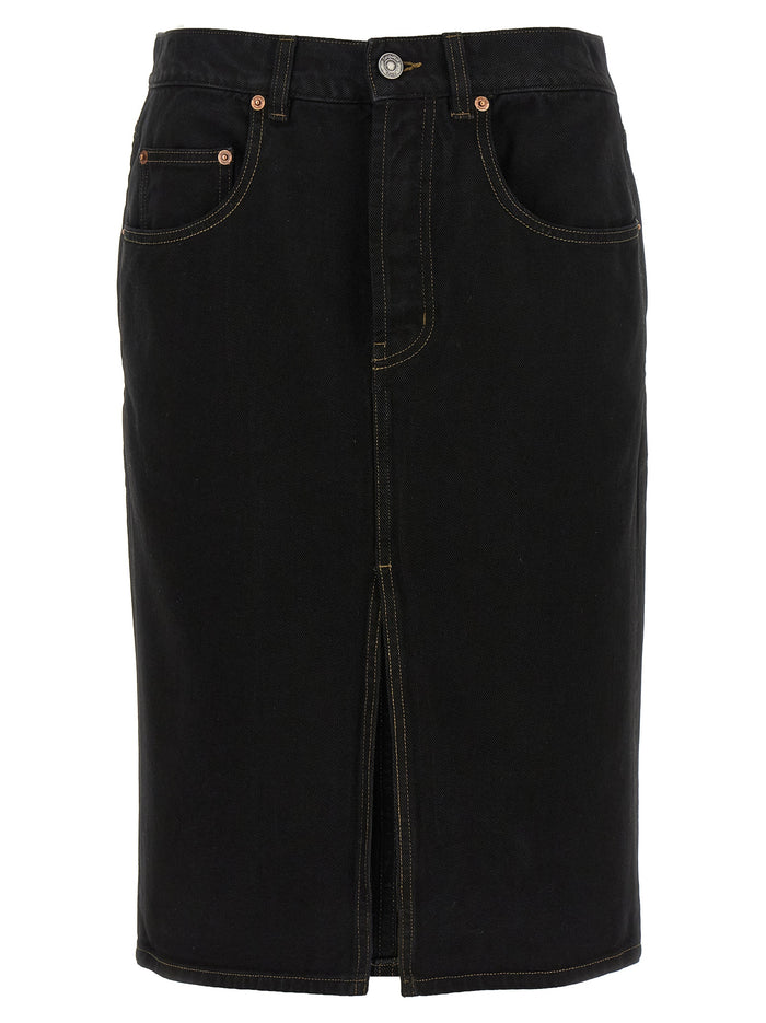 Saint Laurent 100% cotton skirt in black