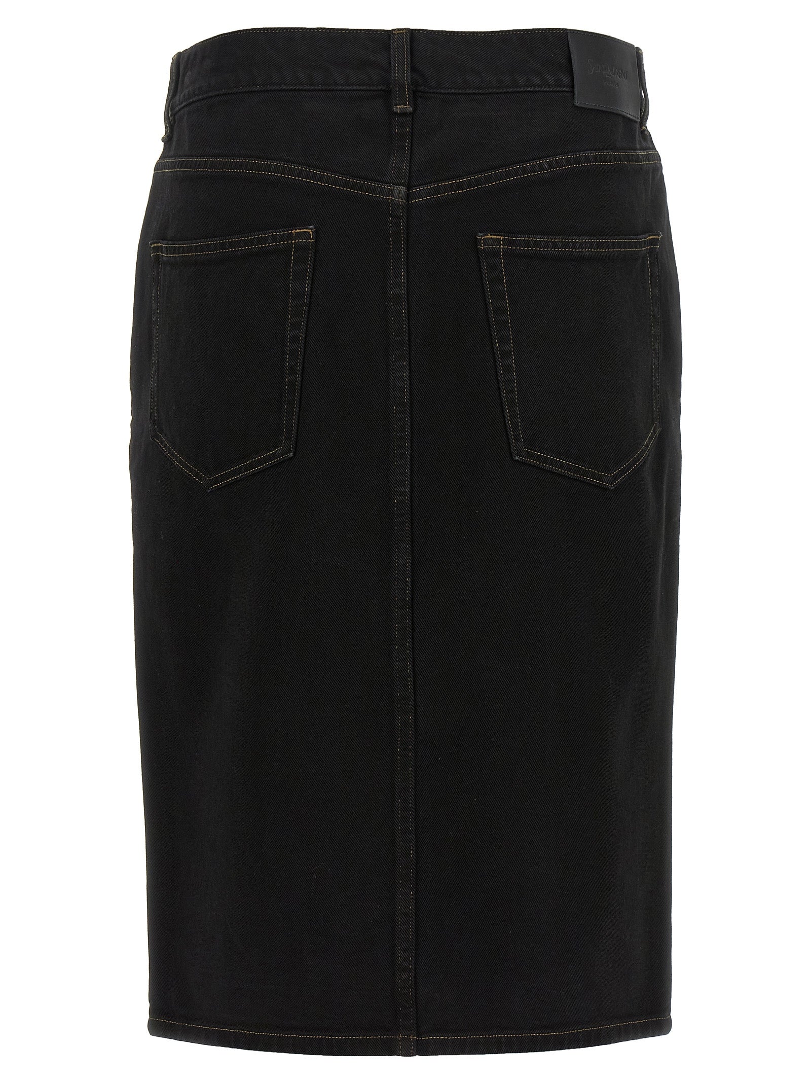 Saint Laurent 100% cotton skirt in black — view 2