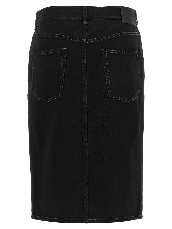 Saint Laurent 100% cotton skirt in black — view 2