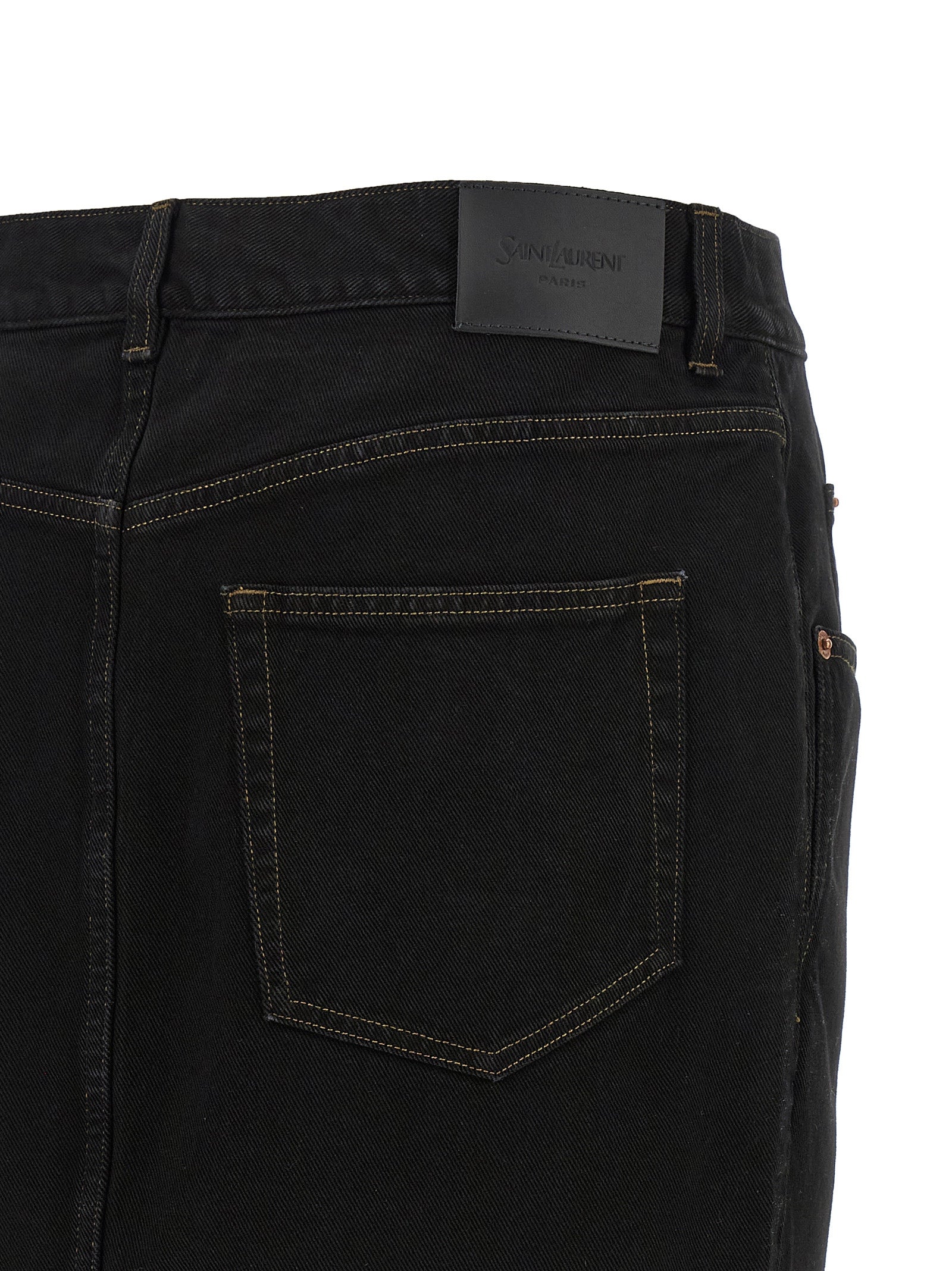Saint Laurent 100% cotton skirt in black — view 4