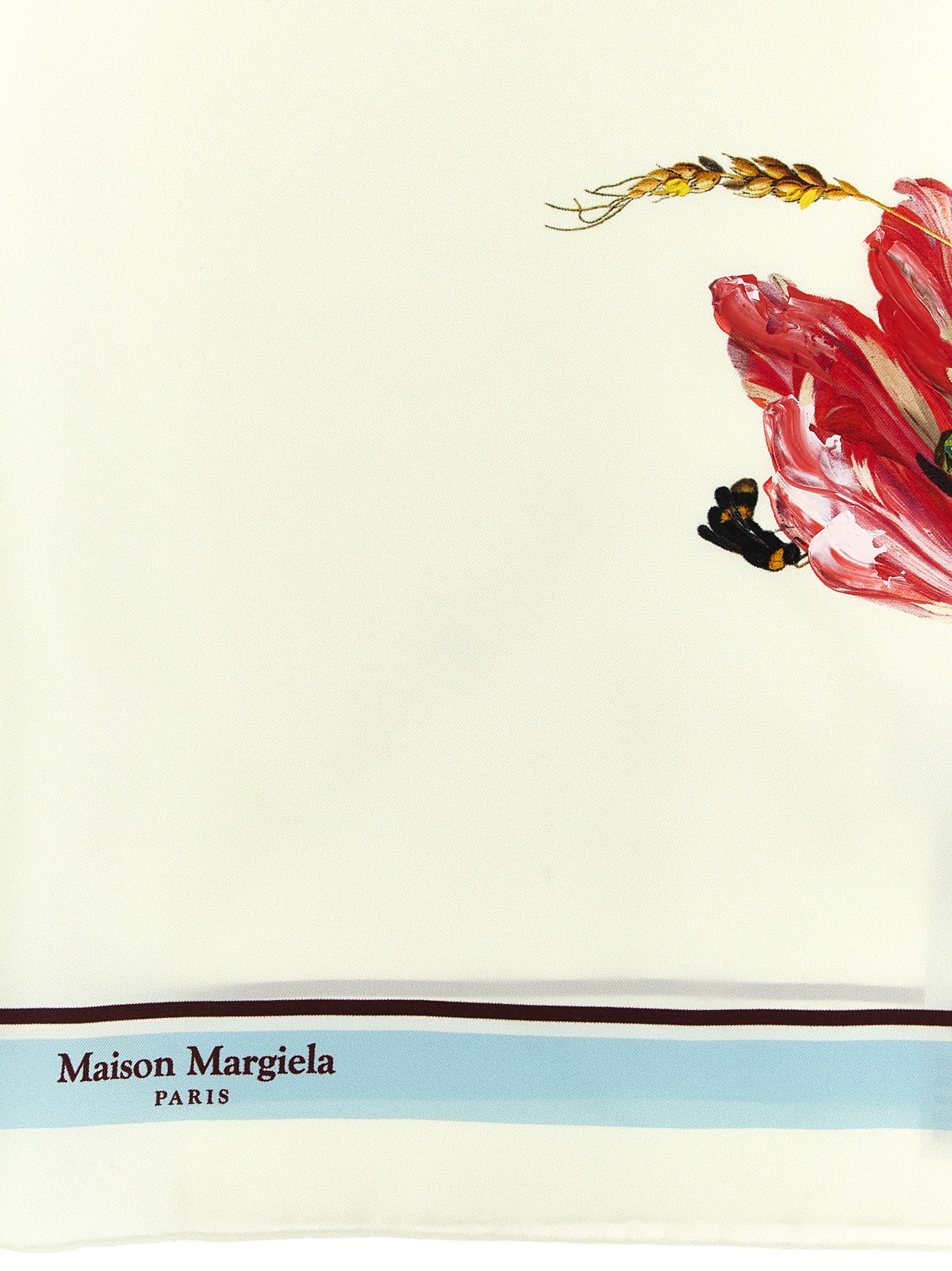 Maison Margiela 100% Silk scarf in white — view 3