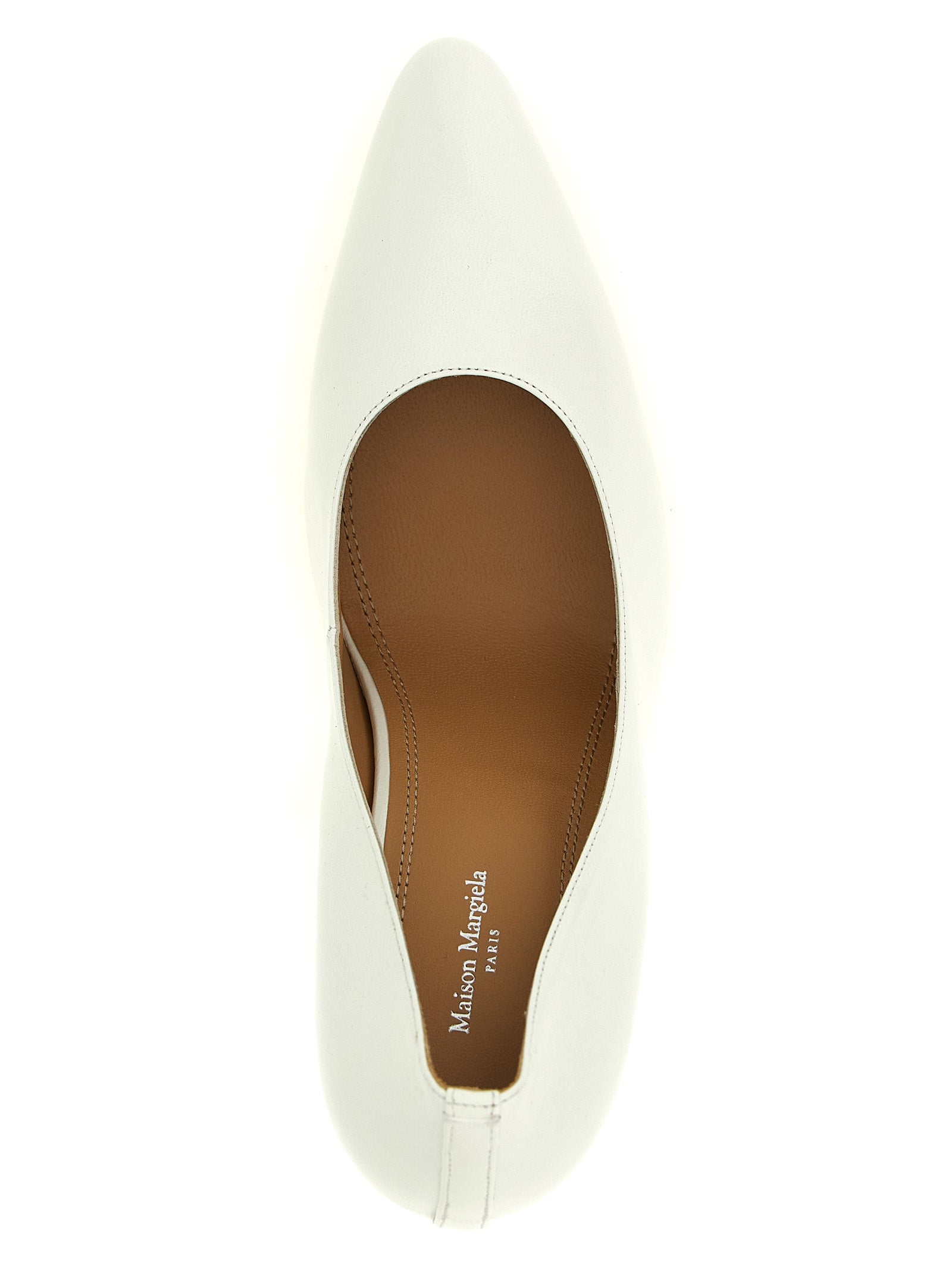Maison Margiela 100% sheepskin leather pump in white — view 4