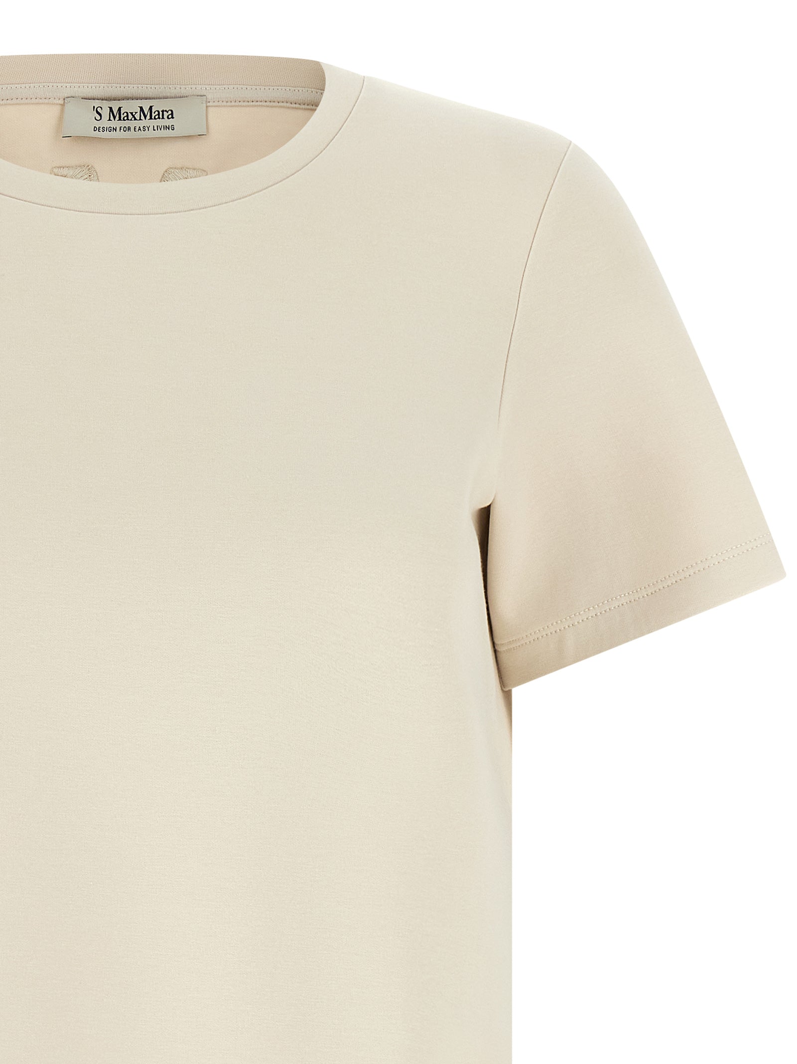 'S Max Mara 78% cotton t-shirt in beige — view 3