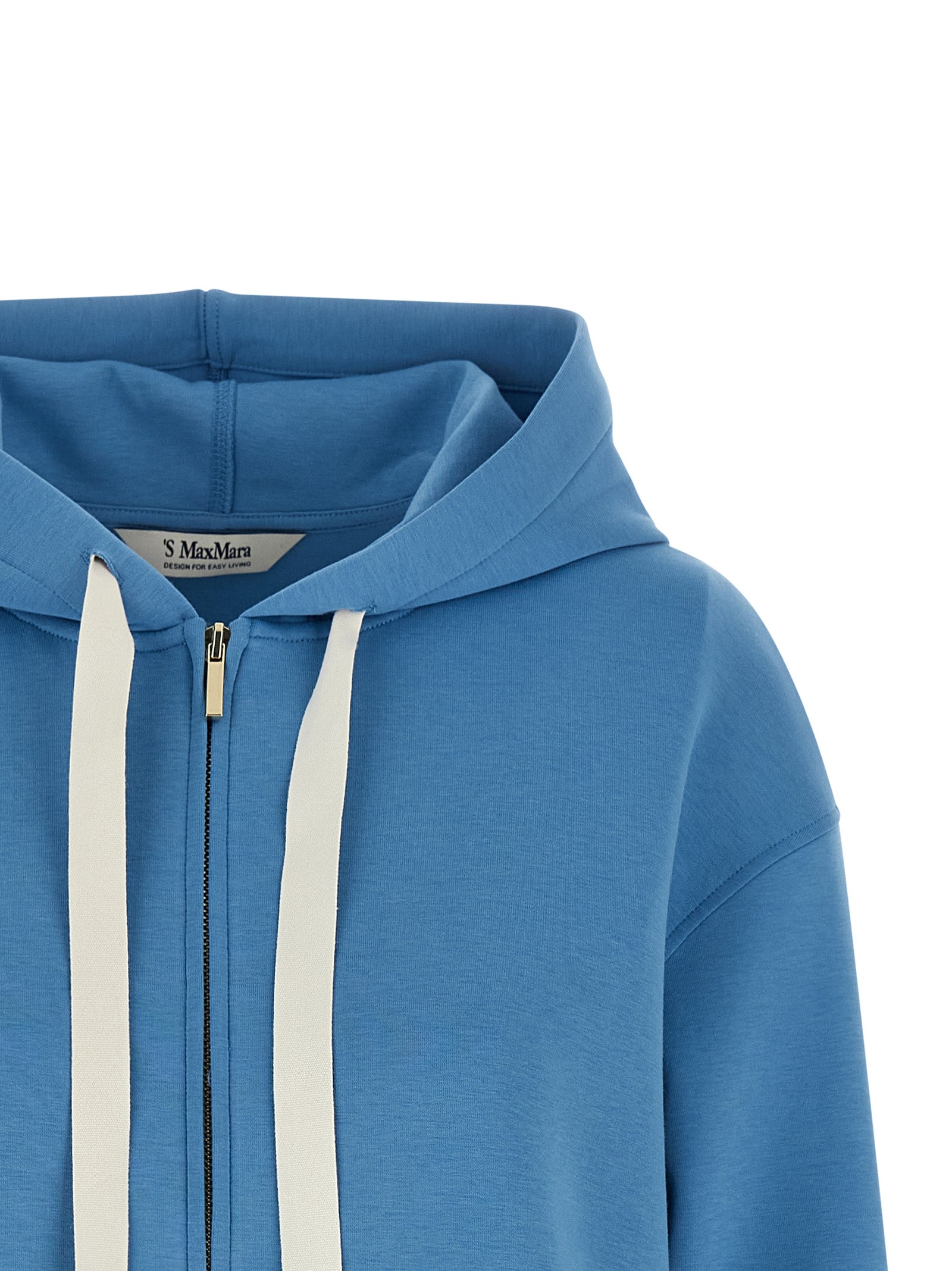 'S Max Mara 78% cotton hoodie in blue — view 3