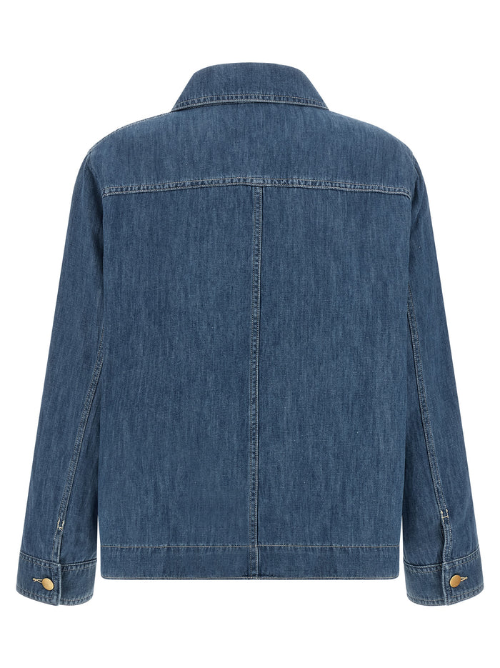 'S Max Mara 60% cotton jacket in blue — view 2