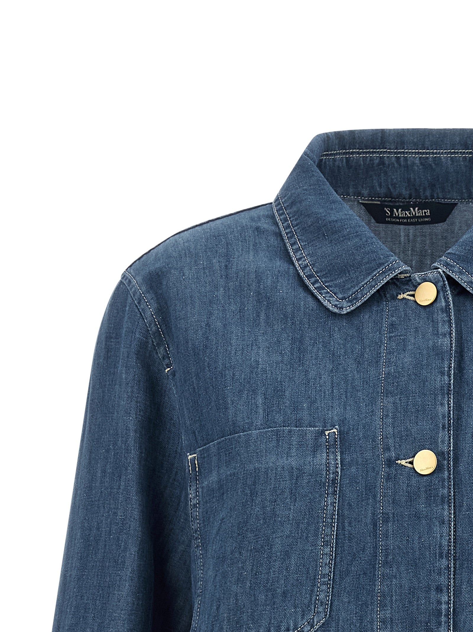 'S Max Mara 60% cotton jacket in blue — view 3