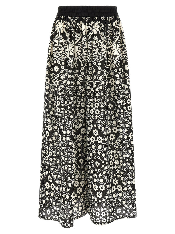 Max Mara 100% cotton voile trousers in black