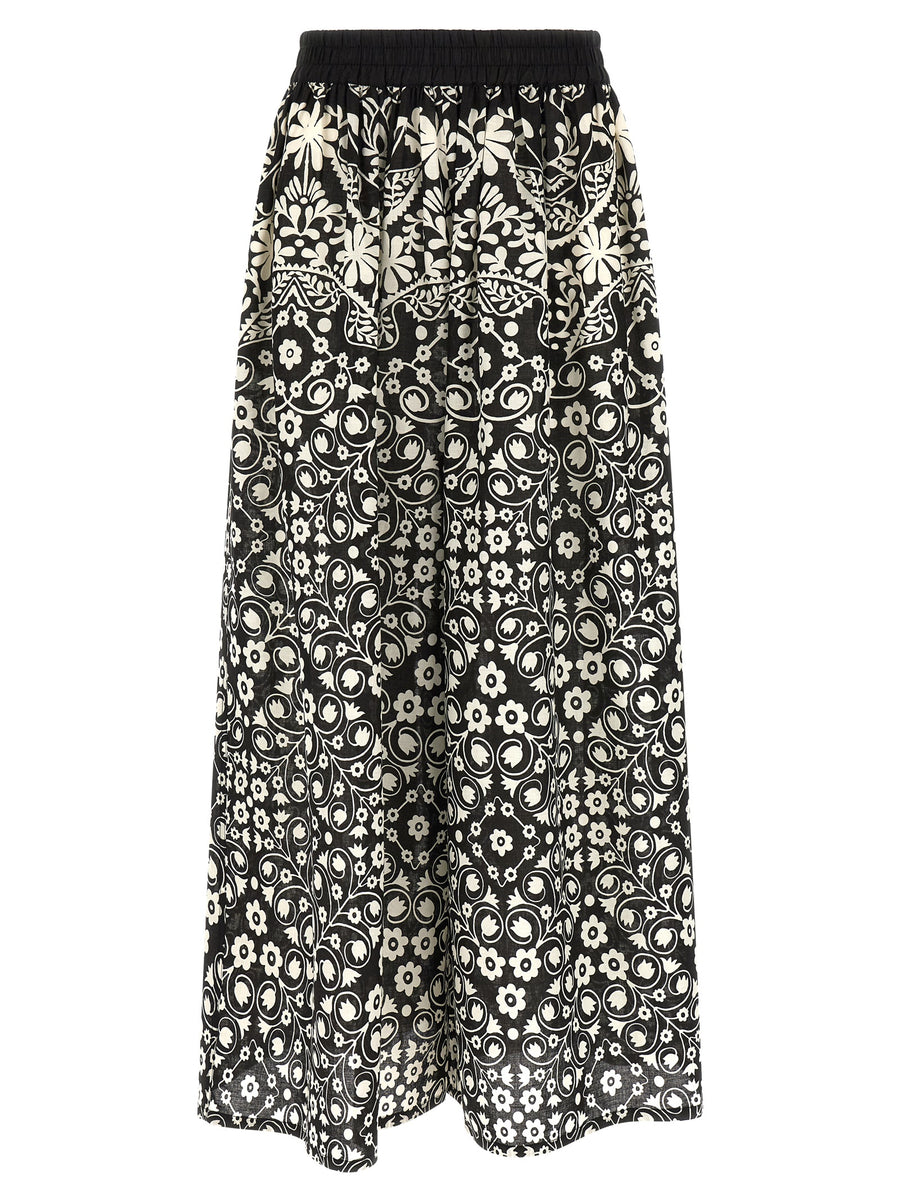 Max Mara 100% cotton voile trousers in black