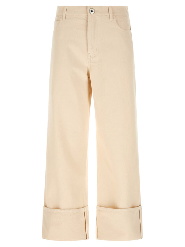 Max Mara 100% cotton trousers in beige