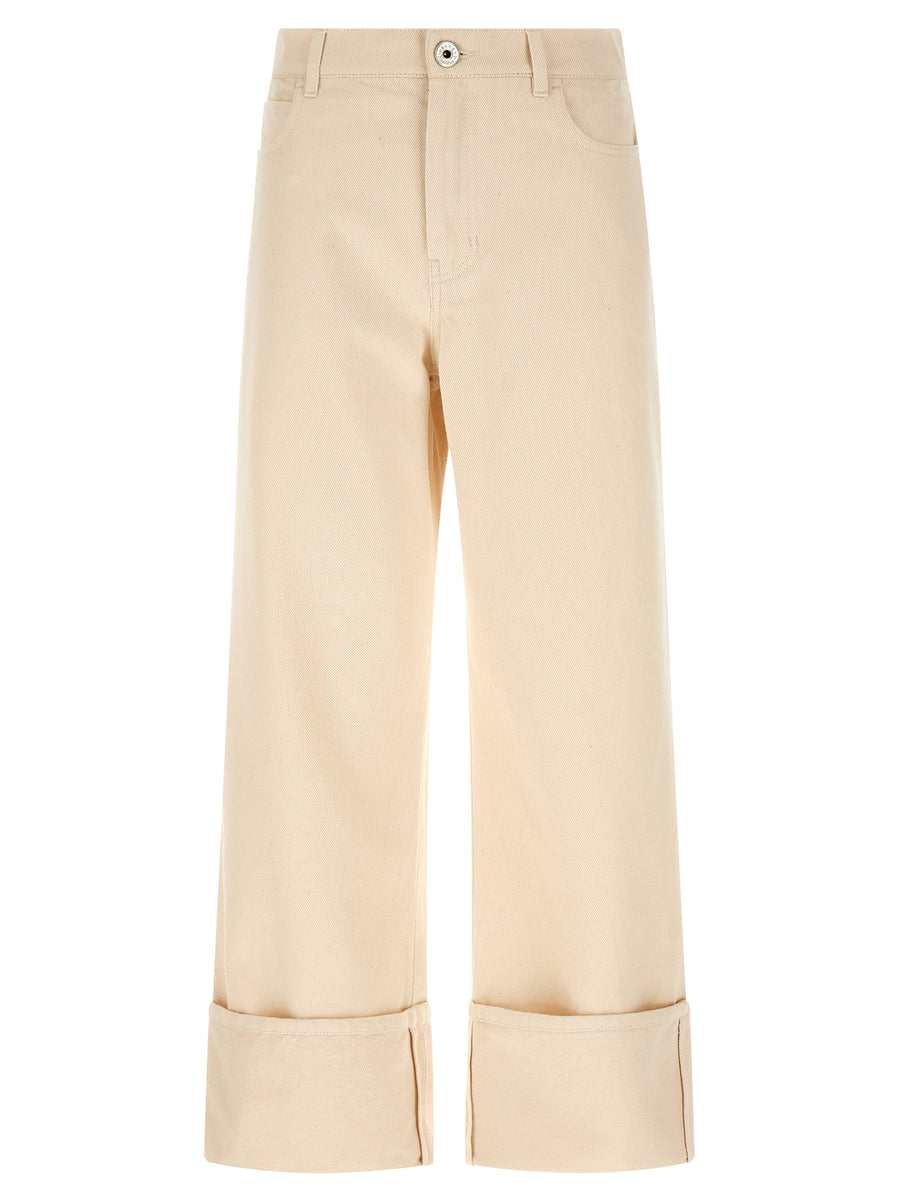 Max Mara 100% cotton trousers in beige