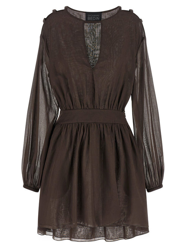 Giovanni Bedin 100% cotton dress in brown
