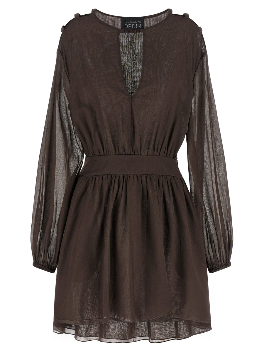 Giovanni Bedin 100% cotton dress in brown