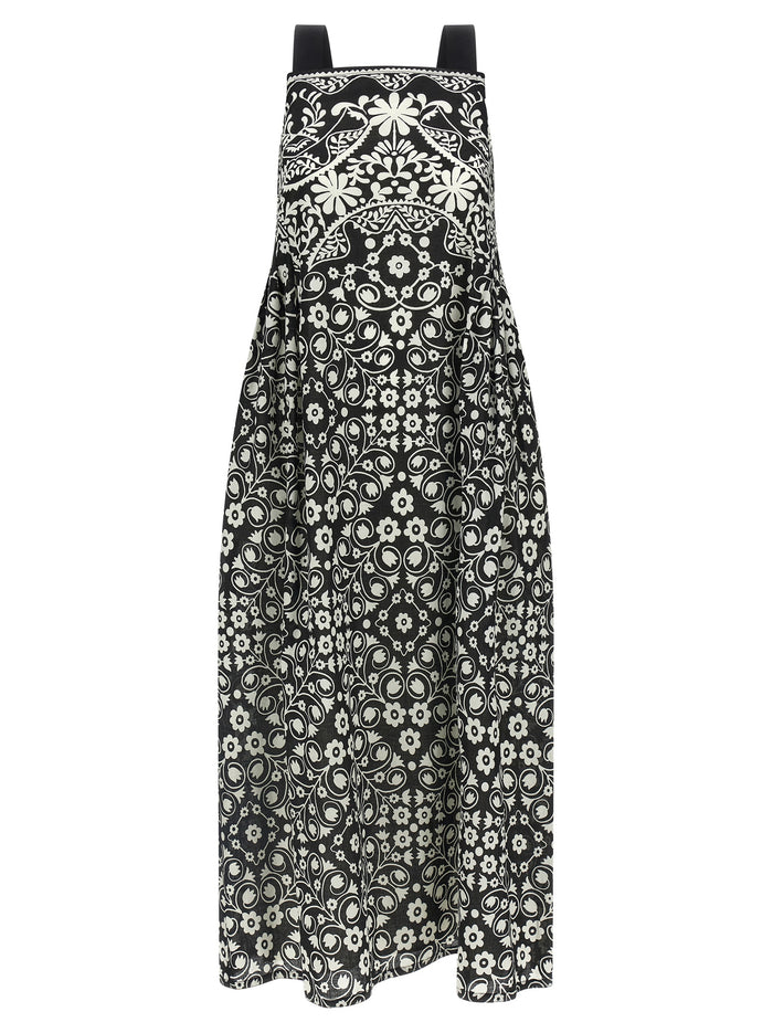 Max Mara 100% cotton voile dress in black