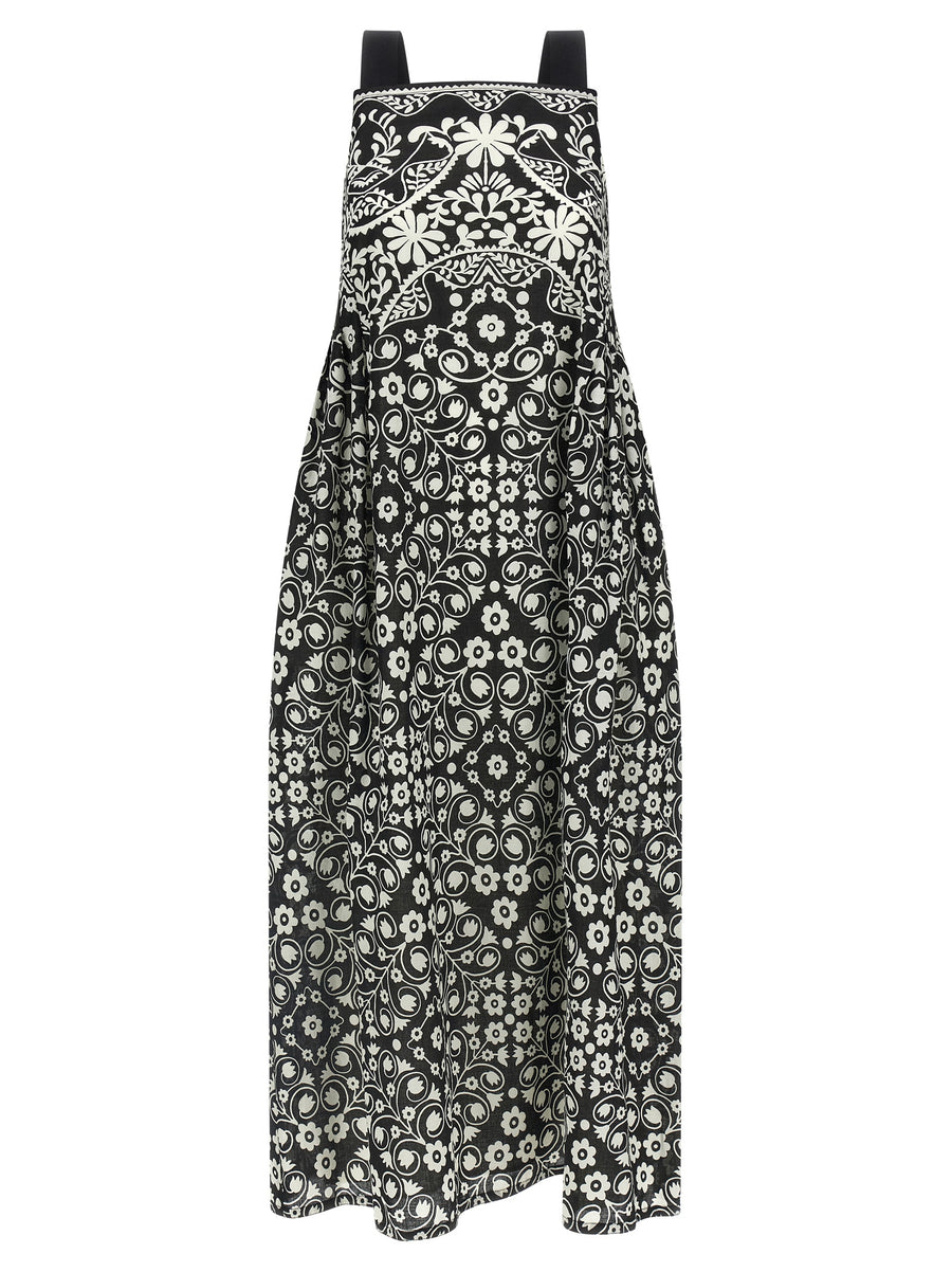 Max Mara 100% cotton voile dress in black