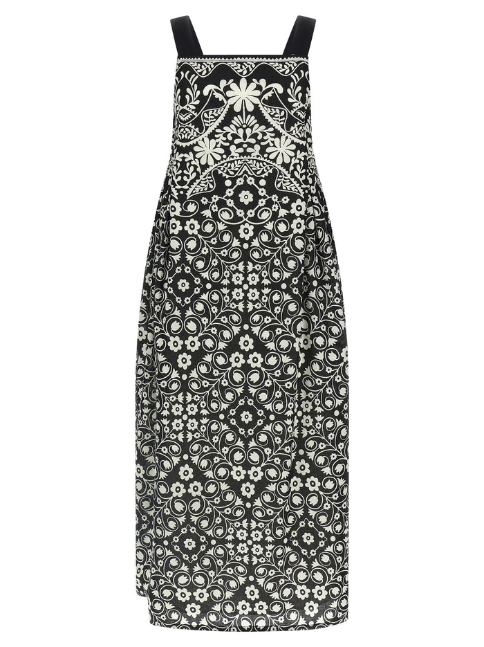Max Mara 100% cotton voile dress in black — view 2