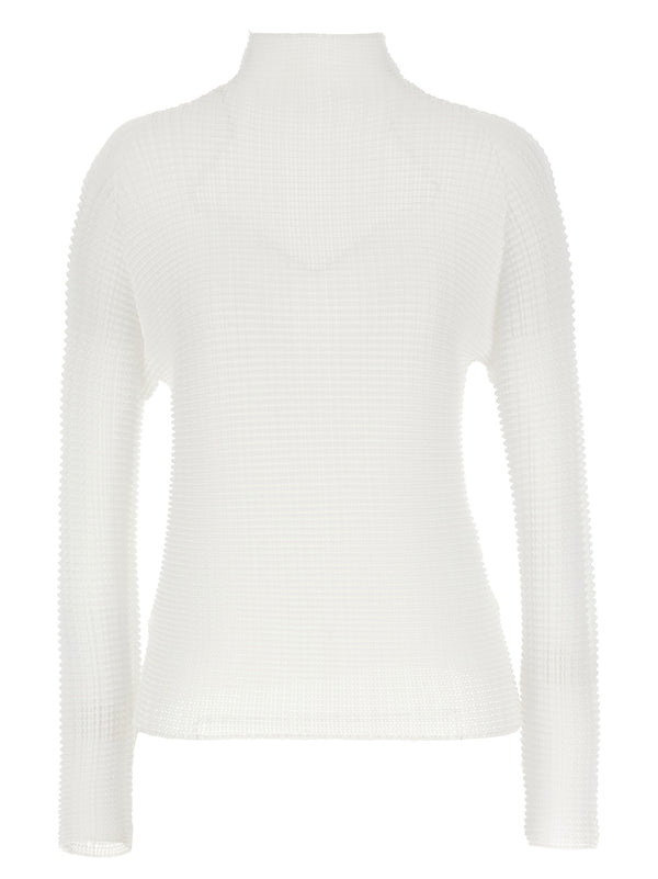 Issey Miyake 100% polyester turtleneck in white
