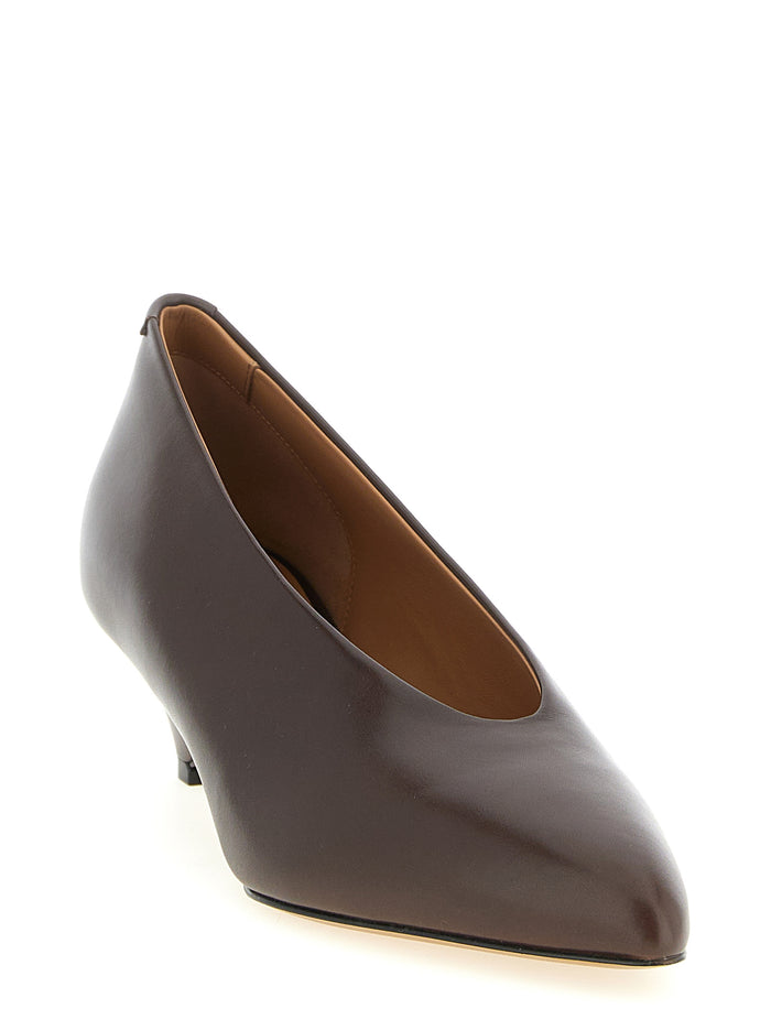 Jil Sander 100% Calfskin Leather pump in brown — view 2