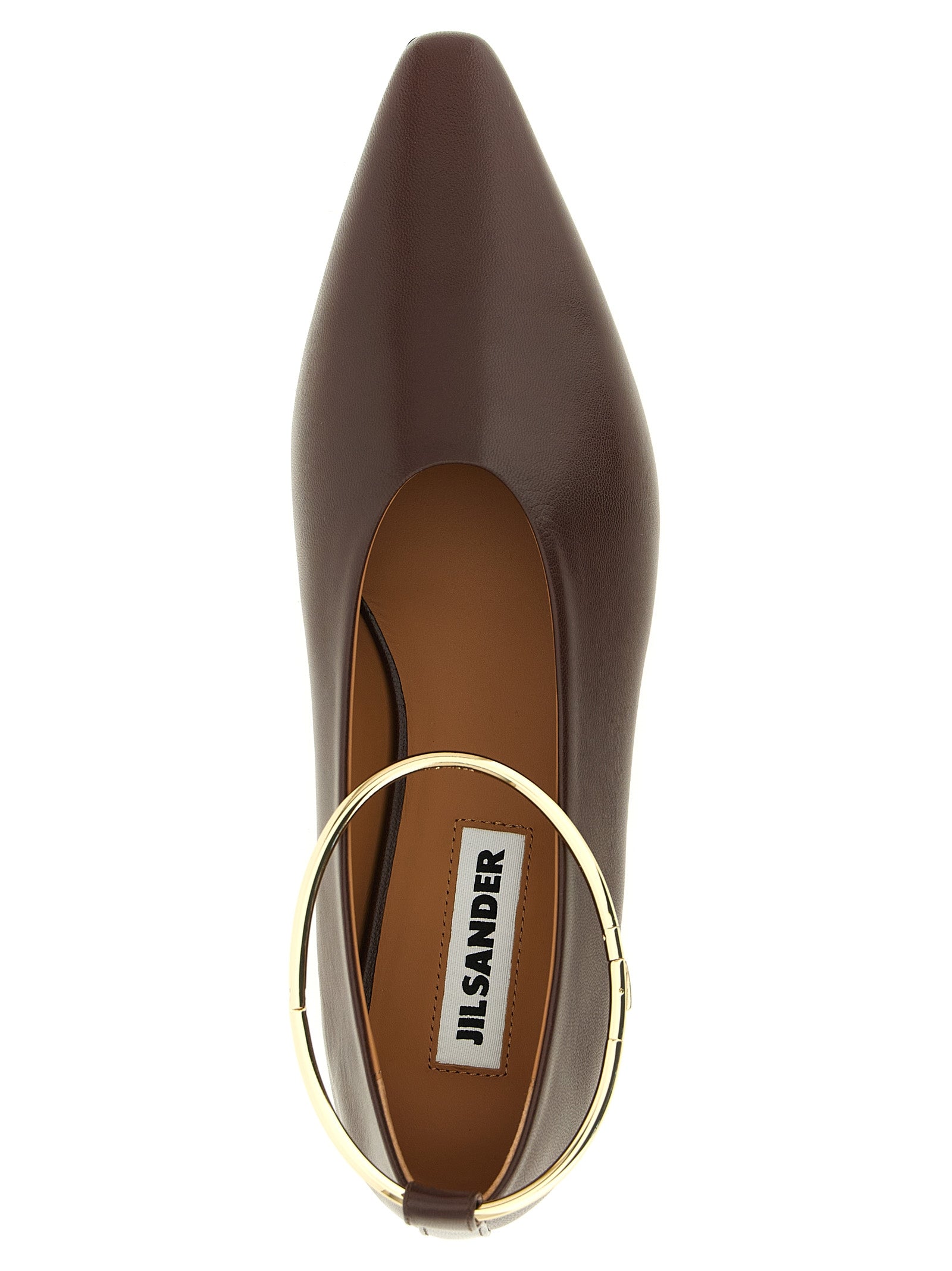 Jil Sander 100% goat leather ballet flat in brown — view 4