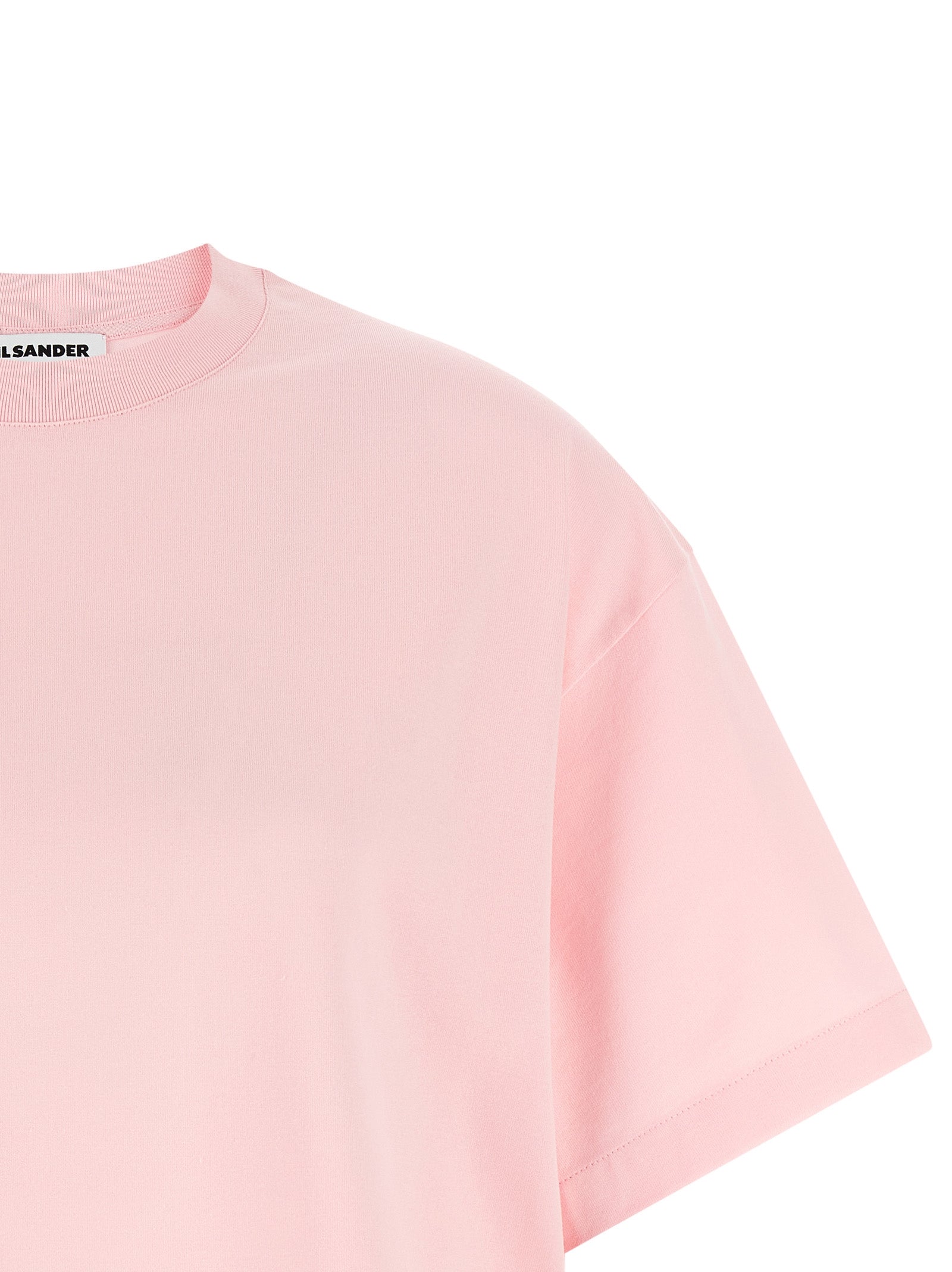Jil Sander 100% cotton t-shirt in pink — view 3